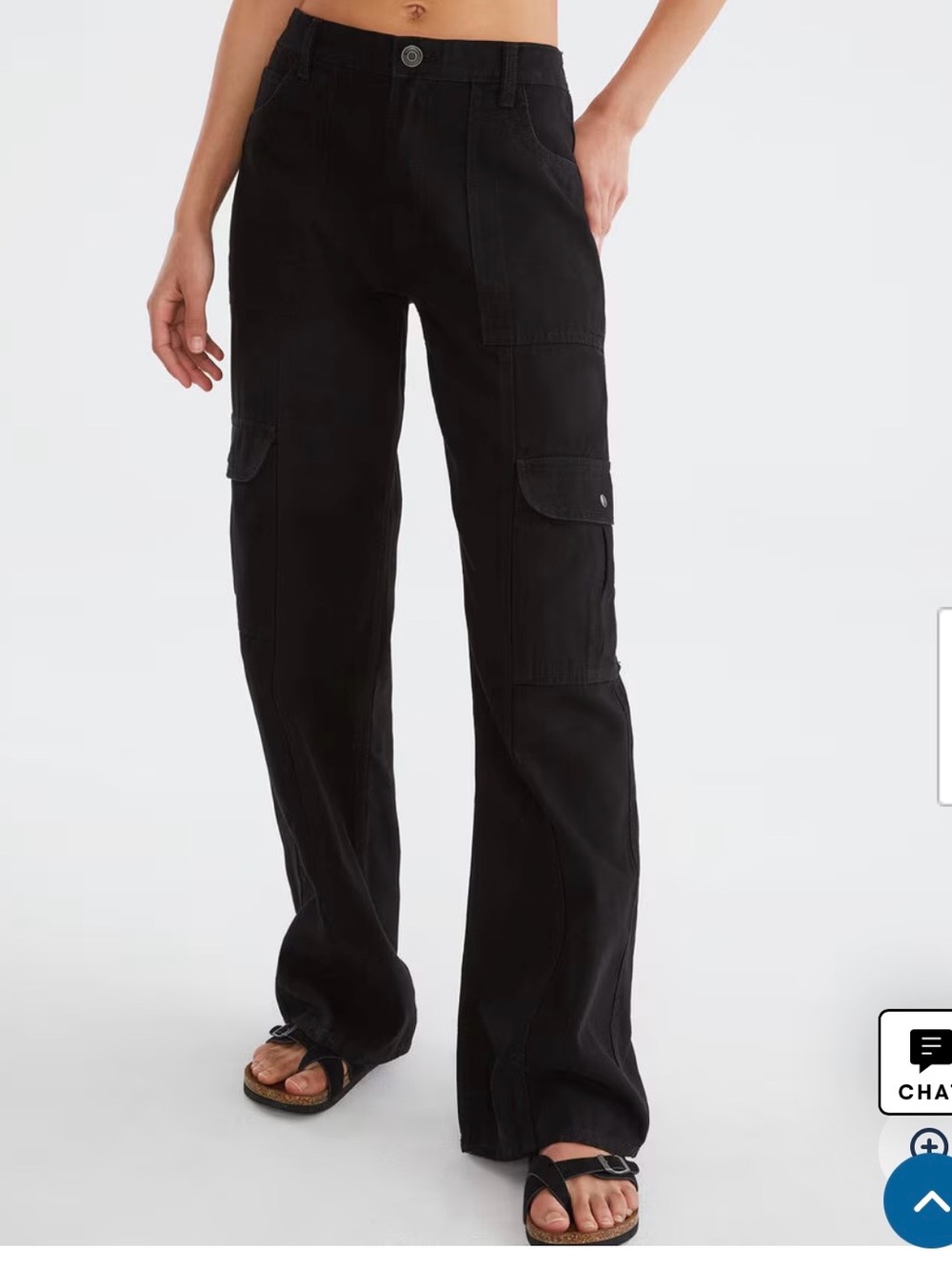 NWT Aeropostale Utility Cargo Pants Black Wide Leg XS